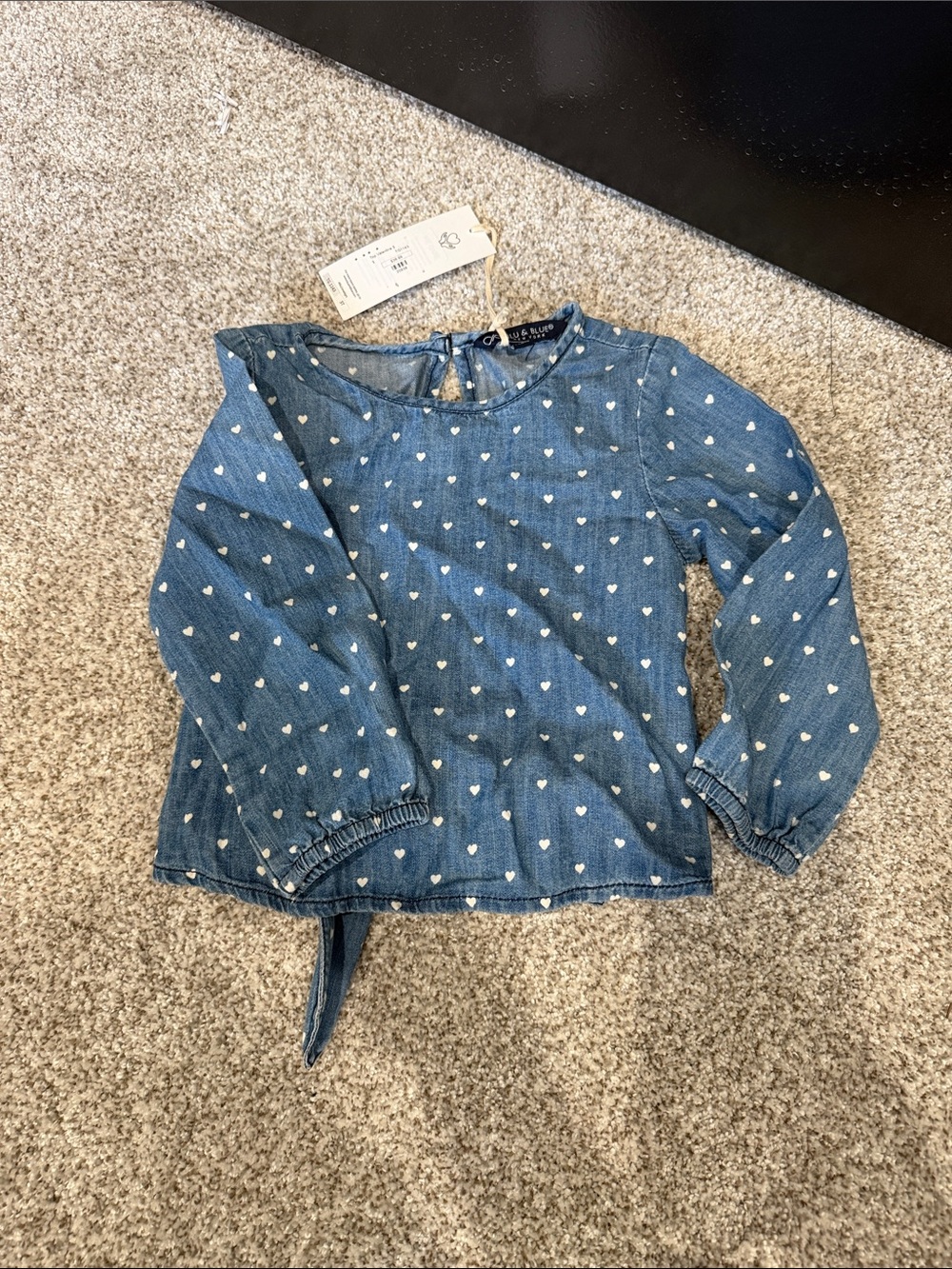 Cat & Jack Blue Heart-Print Long Sleeve Top for Kids